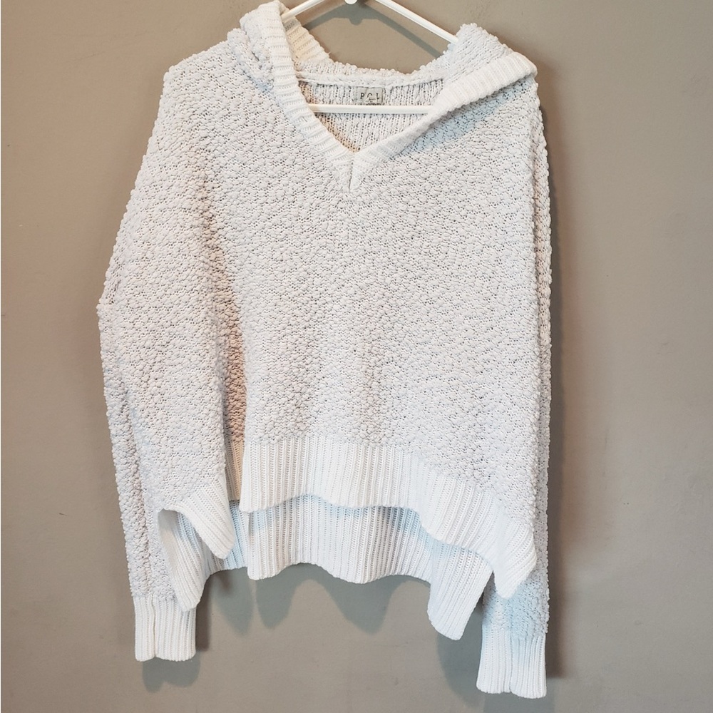 POL Cozy Hooded Popcorn Knit Sweater